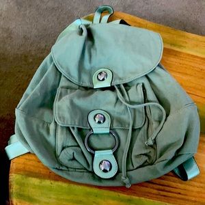 Guess green canvas backpack